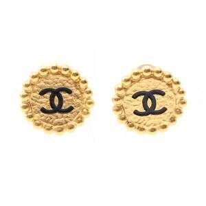 CHANEL Black Logo Earrings